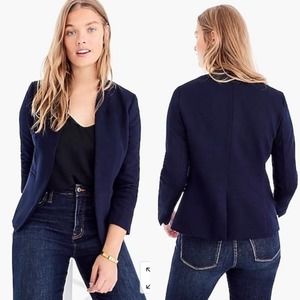 J Crew 365 Going Out Blazer Navy Blue Open Front Business Casual 18